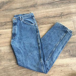Mens Wrangler Relaxed Straight Blue Jeans 34 X 32